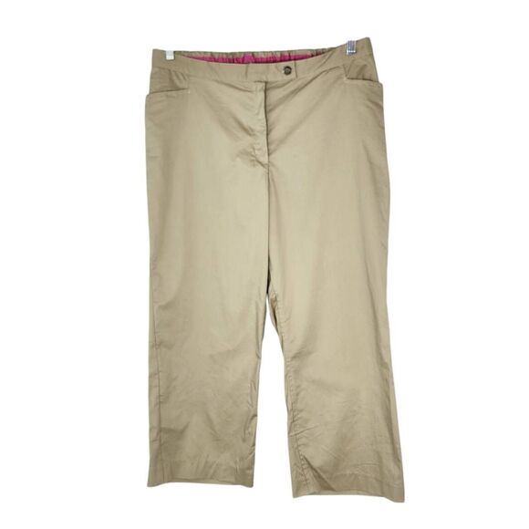 Liz Lange Maternity Cropped Wide Leg Khaki Pants NWT Size 16 Cropped Khaki Pants - Picture 1 of 10
